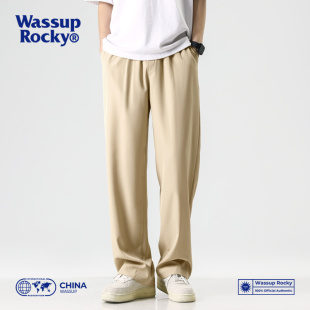 潮牌直筒垂感宽松百搭运动休闲卫裤 WASSUP夏季 子男士 冰丝西裤 薄款