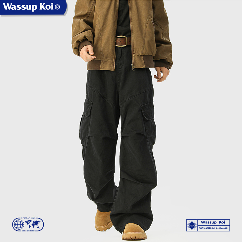 WASSUPKOI联名美式复古工装裤男