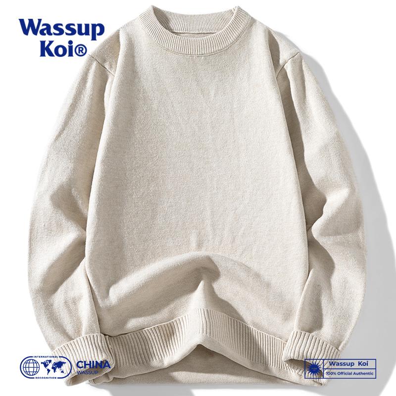 WASSUPKOI日系简约圆领针织毛衣