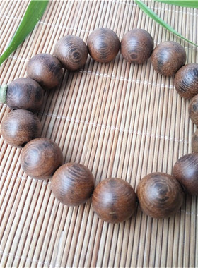 天然鸡翅木佛头手链单圈男