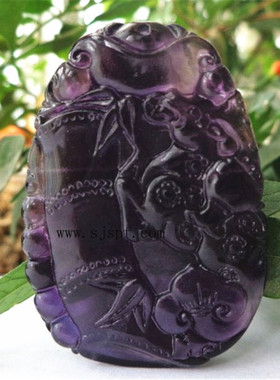 紫萤石竹节骏马如意吊坠马到成功