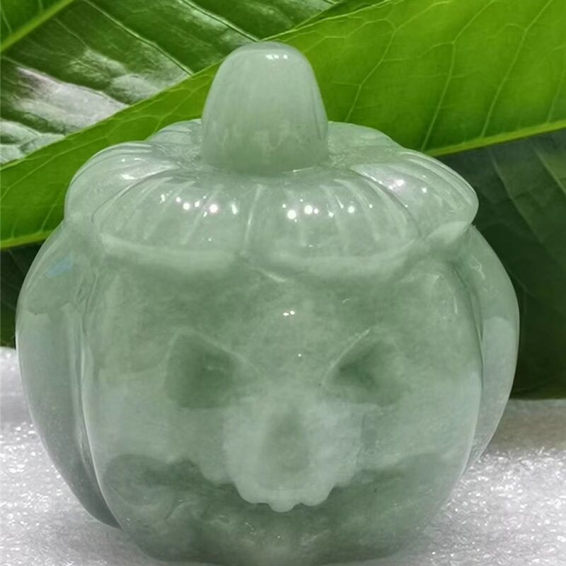 珍品原石雕天然绿东陵南瓜玉石开口笑摆件手把玩美容平安幸福送礼