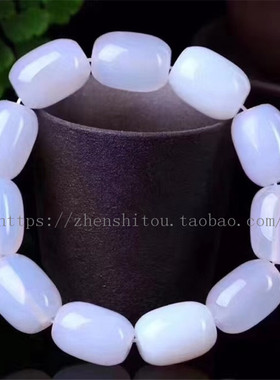 原矿大颗粒天然白玛瑙男女手链串