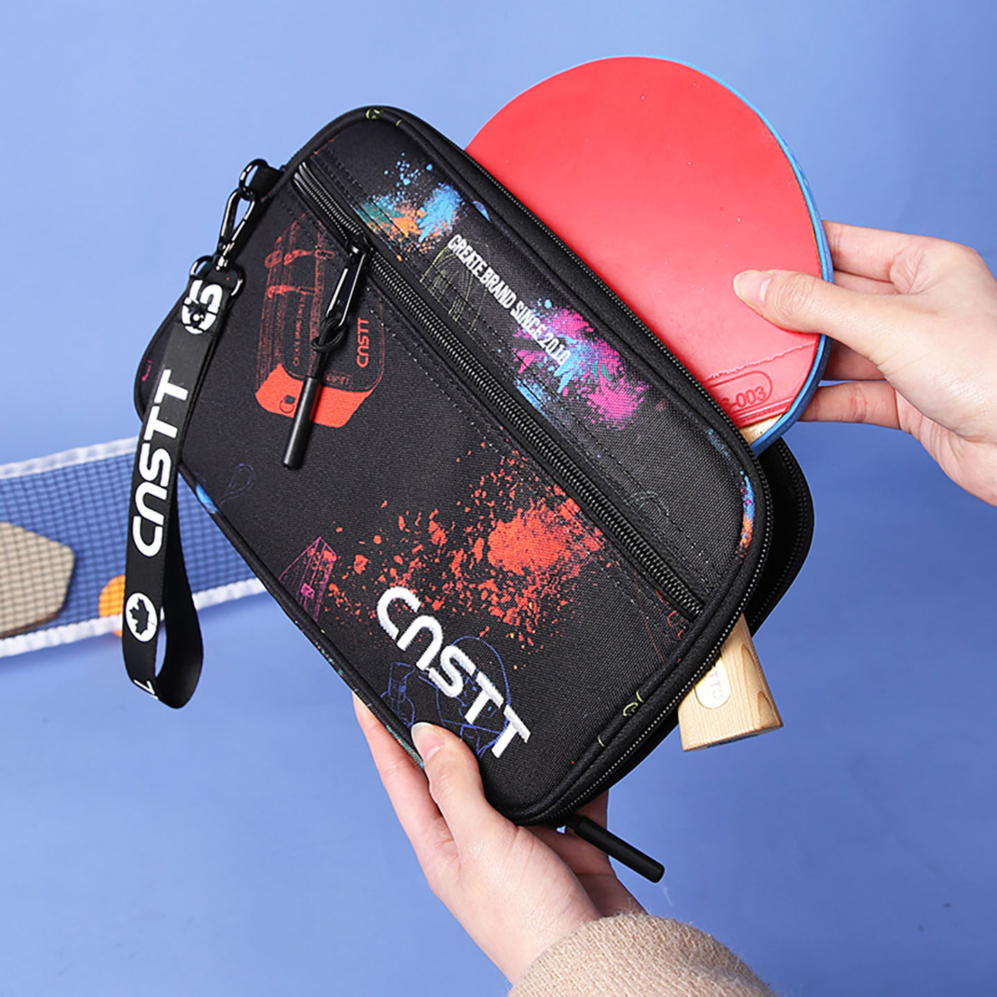 CnsTT凯斯汀乒乓球包乒动旋律保护拍套包单层方形球拍包加厚防震
