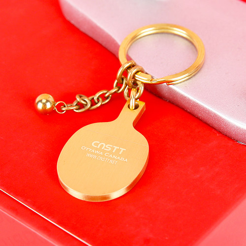 凯斯汀黄铜乒乓球拍小挂件钥匙扣