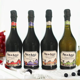 爆汁红色浆果意大利波索童话起泡酒紫标甜红蓝布鲁斯科气泡葡萄酒