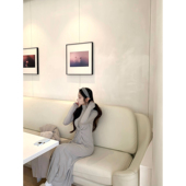 DUCHUNZI 连衣裙 叠穿中长款 冬日氛围内搭扭结高领针织裙 秋冬新款