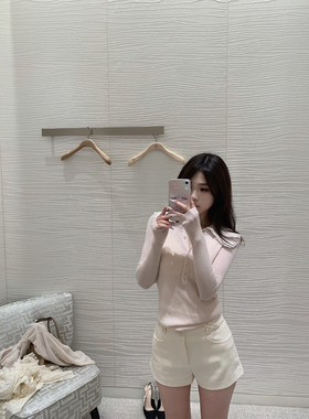 DUCHUNZI  ch01e 蕾丝翻领可爱少女感针织贴身外穿套头新澳纱上衣