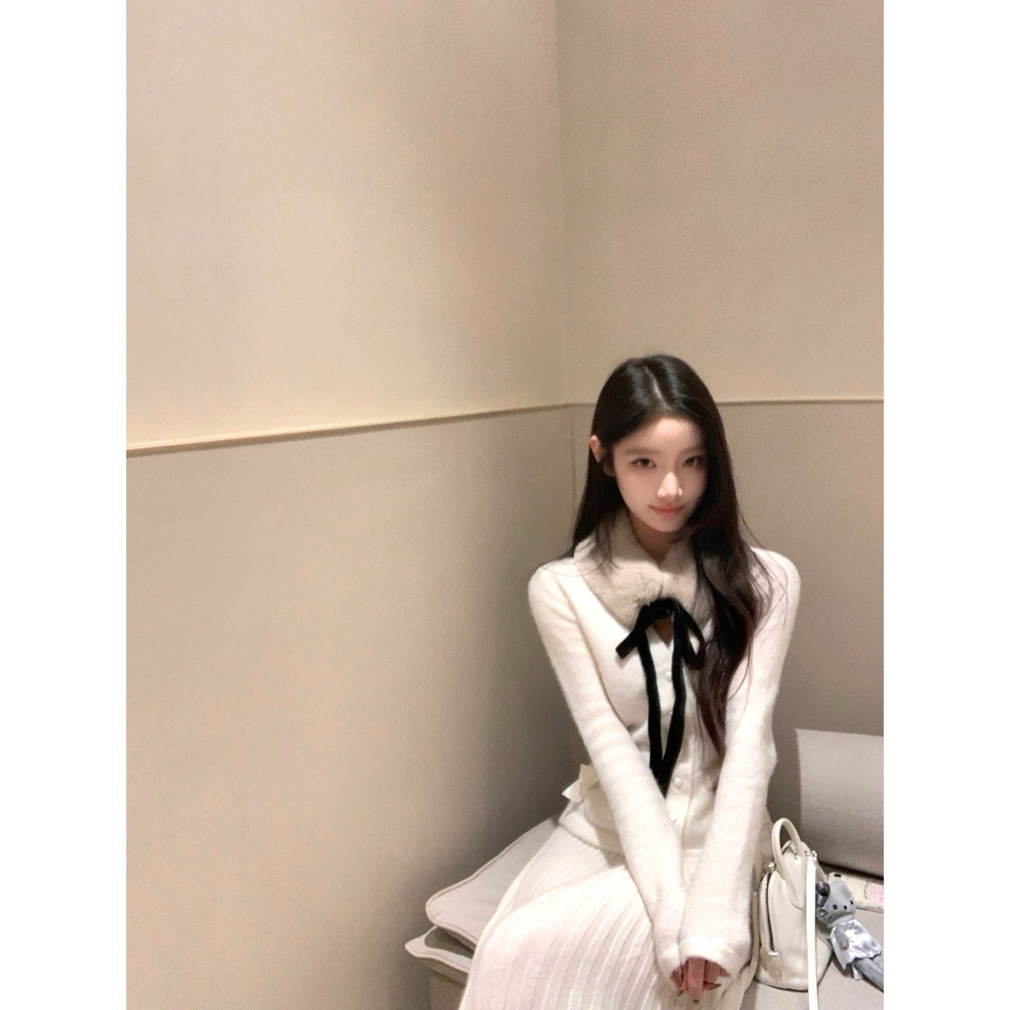 DUCHUNZI 康宝莱羊驼毛 蝴蝶结开衫少女气质纯色v领针织保暖针织,女装/女士精品,时尚套装,淘宝优惠券,粉丝福利购,淘宝优惠卷