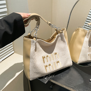 大容量手工编织包包女士2025新款 草编包沙滩度假单肩包通勤托特包