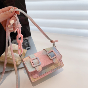 时尚 潮韩版 流行撞色剑桥包百搭单肩斜挎包 小包包女包2025新款 春季