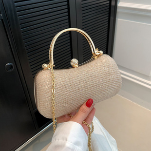 今年流行小众包包女包2024夏季 百搭链条斜挎包独特手拎口金包 新款