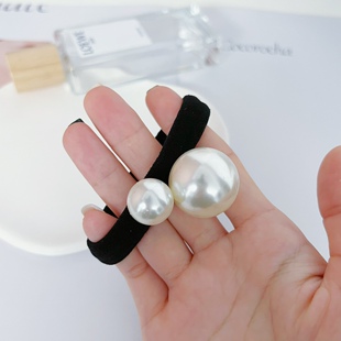 珍珠款弹力头绳扎马尾简约头饰时尚简单风格大珍珠发圈丸子头皮筋