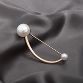 西服领针毛衣开衫 胸针个性 别针领口胸针 西装 简约双头珍珠别针时尚