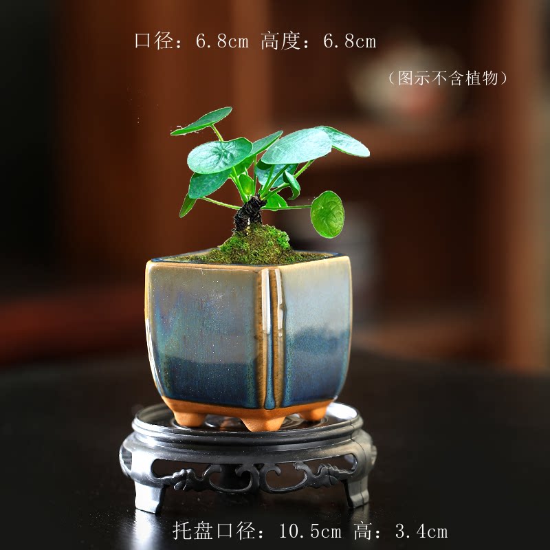 小方特价窑变花盆陶瓷家用阳台陶土粗陶花盘中小陶盆清仓工厂直销