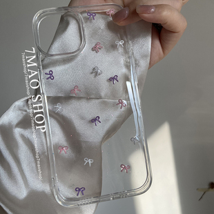 ins小众蝴蝶结手机壳适用苹果17promax 16plus小米15/14pro 13 12pro红米K80 p50 p60proReno13/14 X80PROs19