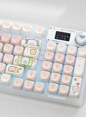 狼蛛F98pro透明GASKET结构机械键盘三模无线蓝牙带屏幕旋钮麻将音