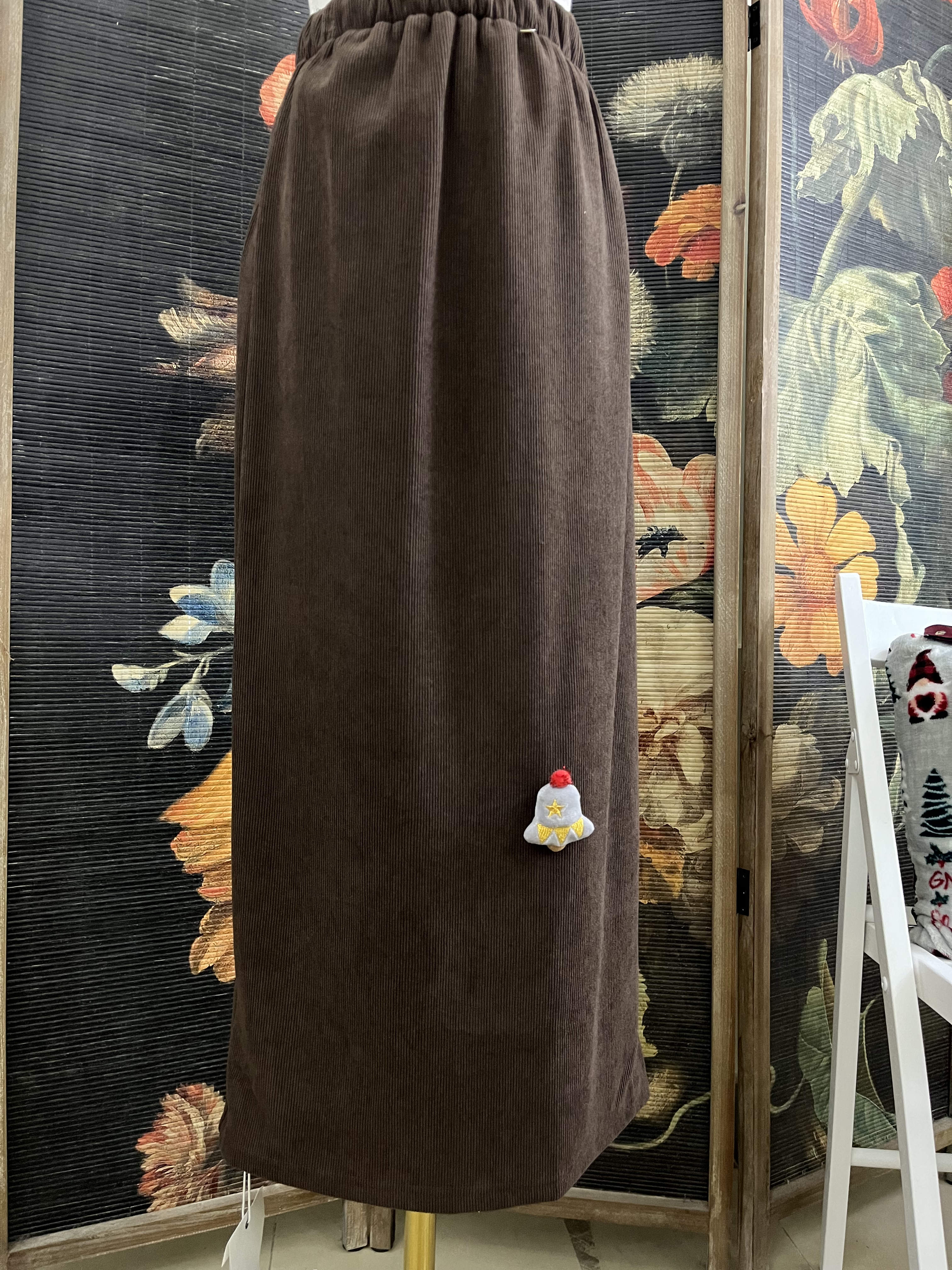 雙十一特價孤品 北纬8度复古系半身裙女显瘦灯芯绒老钱风加絨加厚