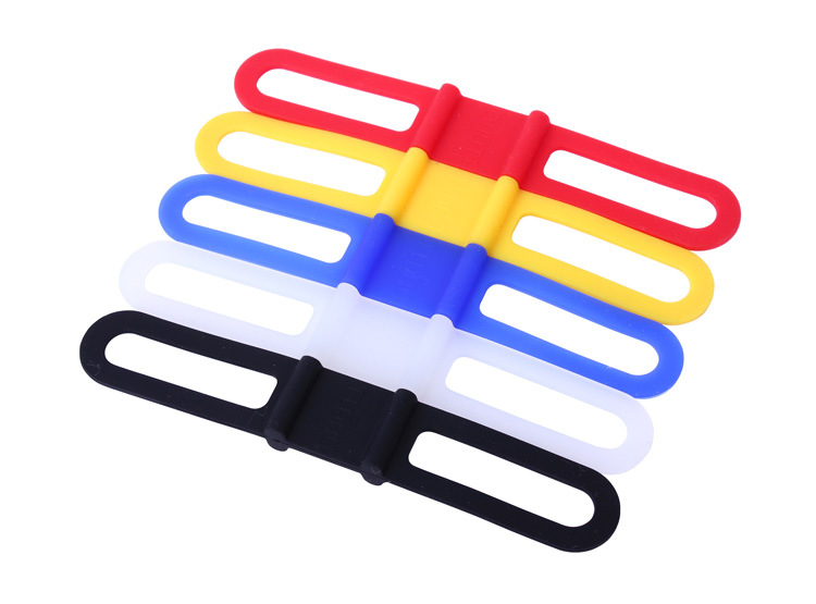 自行车硅胶绑带 公路车手电筒夹子 山地车小件固定带 活动灯架