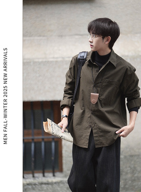 ELI 【苏格兰】色织纯棉日系复古长袖休闲通勤格子衬衫休闲上衣秋