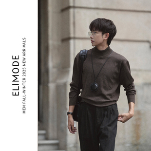 保暖打底衫 羊毛混纺抗起球亲肤半高领毛衣长袖 秋冬 黑皮诺 ELI