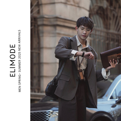 真丝羊毛混纺釉面牛仔扣西服外套