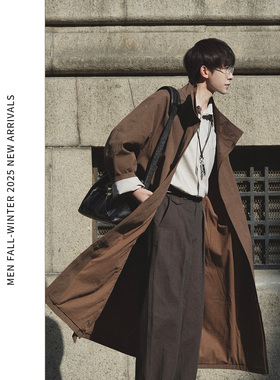 ELI【止木】春夏美国进口高支双色混纱匹马棉弯刀袖立领廓形风衣