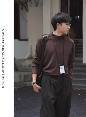 ELI【信条】莱赛尔羊毛混纺弹力半高领套头长袖T恤保暖秋冬打底衫