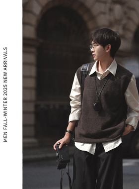 ELI【布拉格秋】25精纺美丽诺羊毛混纺内搭休闲针织马甲背心秋冬