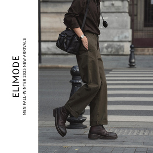 经典 美式 纯棉直筒磨毛感阿美咔叽复古工装 休闲裤 ELI 长裤 棕榈