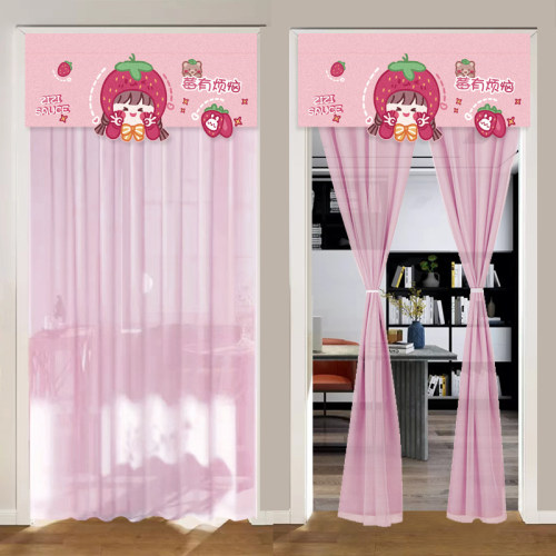 蕾丝卡通门帘防蚊通风隔断帘