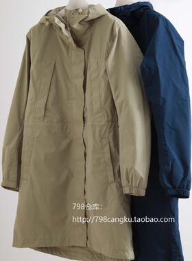 798仓库 3.19上新防风防水新款连帽直筒ins中长风衣外套2A24007