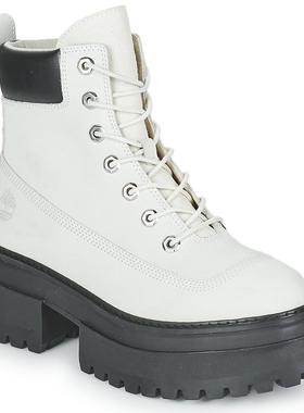 代购TIMBERLAND添柏岚女士马丁靴透气吸汗软底轻便白色圆头系带