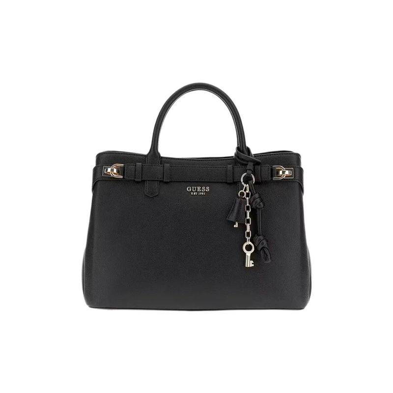 代购GUESS女士手提包日常通勤大容量可斜挎多隔层黑色皮革金属扣,箱包皮具/热销女包/男包,手拿包,淘宝优惠券,粉丝福利购,淘宝优惠卷
