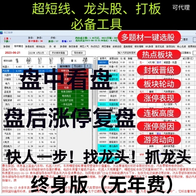 风口涨停股票超短线龙头股战法热点板块题材概念竞价打板复盘神器