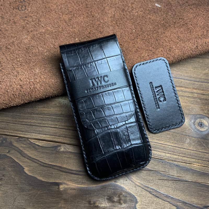 雷音鳄鱼皮表盒真皮收纳袋便携式旅行男女腕表名表首饰盒