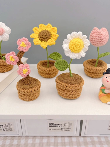 Плетеный набор материалов ручной работы, крючок для вязания, «сделай сам», букет, подсолнух, подарок на день рождения