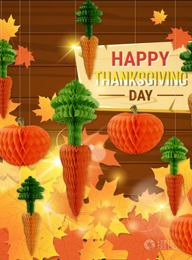 Thanksgiving感恩节氛围装饰布置店铺橱窗吊饰挂件南瓜幼儿园教室
