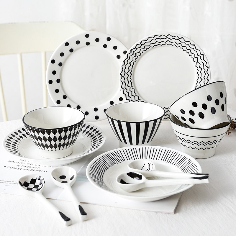 赫本风餐具盘子碗家用2022新款菜盘网红高级感早餐牛排西餐盘,餐饮具,盘,淘宝优惠券,粉丝福利购,淘宝优惠卷