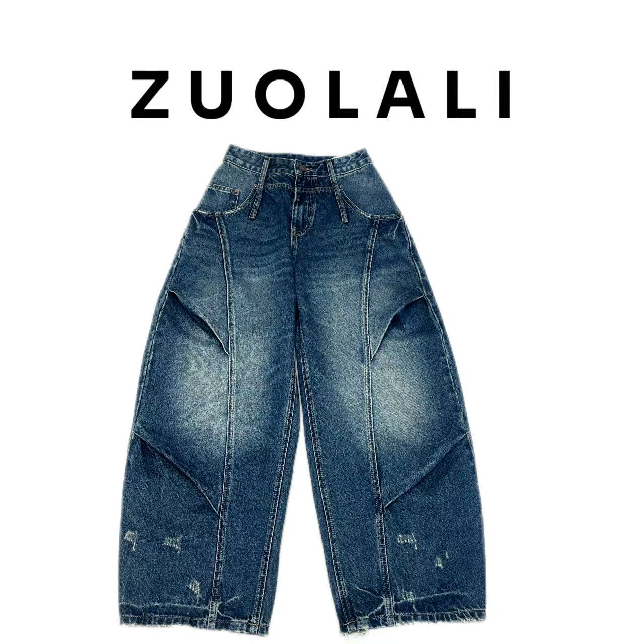 ZUOLALI/左拉励【结构玩家】美式复古解构设计-高腰堆堆裤