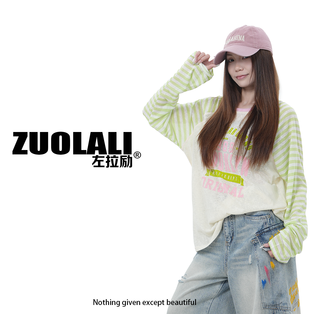 ZUOLALI/左拉励【元气条纹】夏季撞色字母条纹设计-长袖上衣