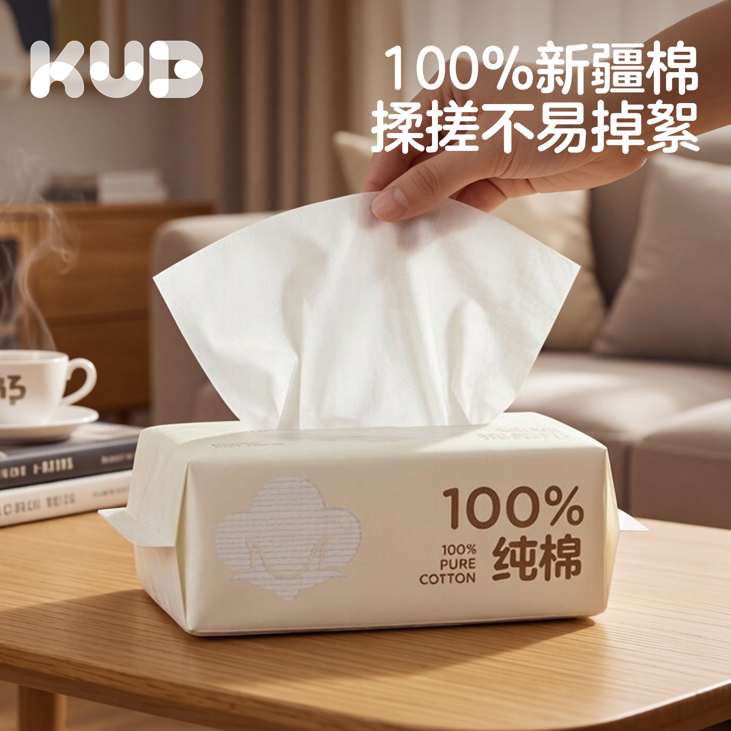 [U先试用]KUB可优比棉棉兔婴儿棉柔巾一次性洗脸巾纯棉擦脸巾1包