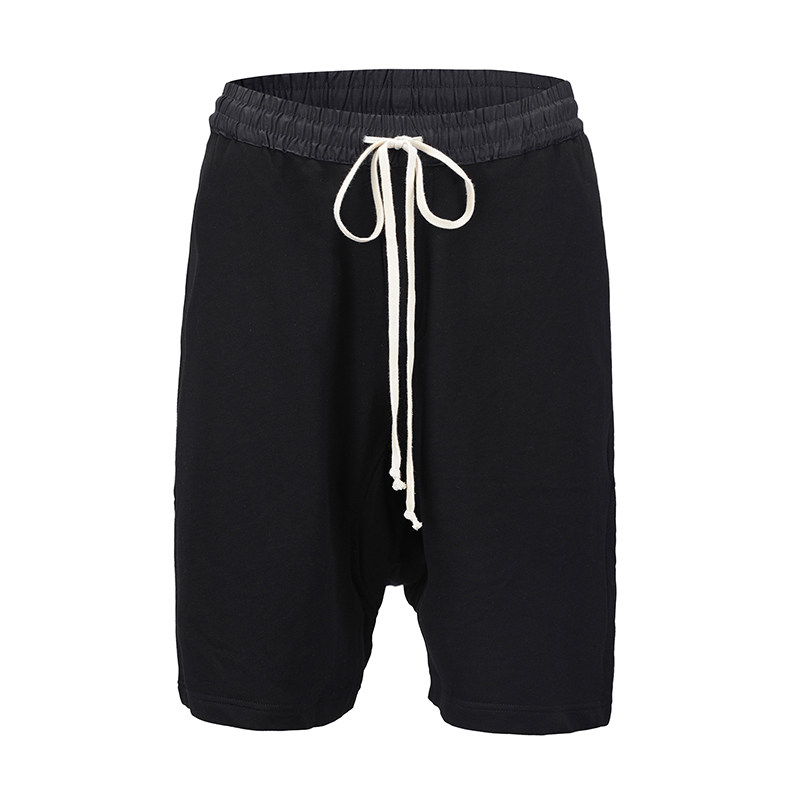 thumbnail for Dark Style Ro-Inspired European and American High Street Harem Pure Cotton Shorts ins Trendy Low-Rise Drawstring Loose Five-Point Shorts