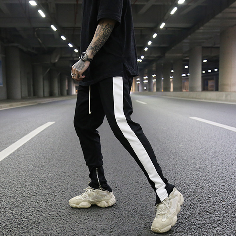 kanye欧美高街风 FOG同款复古单杠侧开拉链小脚修身弹力棉休闲裤在类目 男装, 休闲裤中 - 来自Buy2taobao.com提供专业的淘宝代购服务