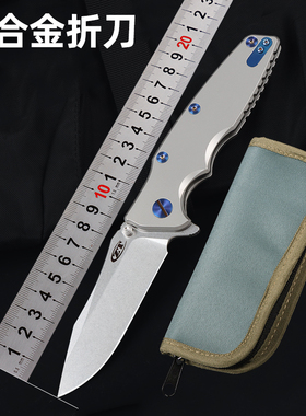 钛合金折叠刀14C28N刀高硬度钢刀EDC刀户外刀具防身露营刀CNC制造
