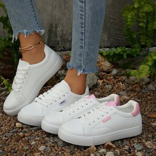 透气平底休闲鞋 新款 爆款 防滑女鞋 白色运动鞋 小白黑鞋 女2025春秋季