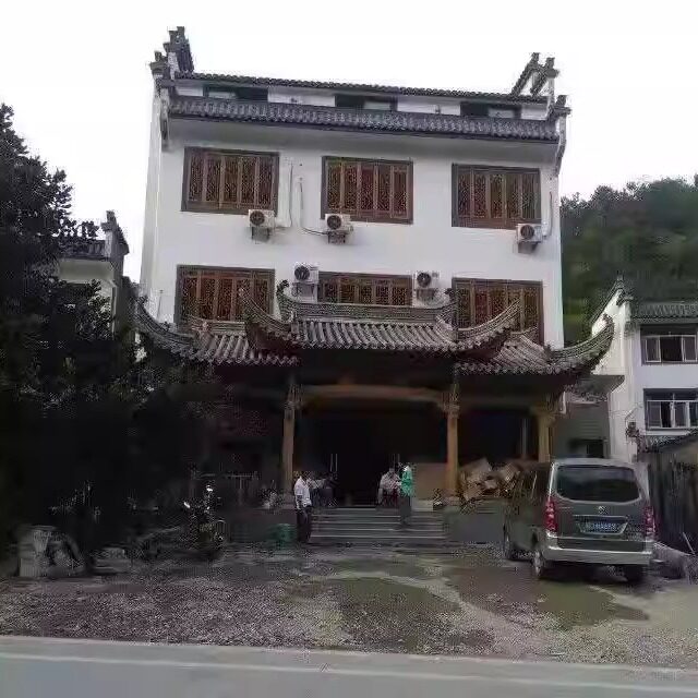 古建瓦砖雕木雕门楼照壁墙吻兽翘角脊砖徽派建筑