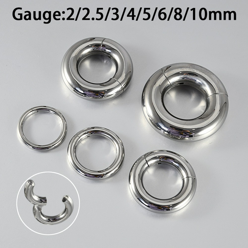 钛钢圆形闭合耳廓大耳洞饰品