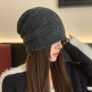 加大加宽显脸小冷帽秋冬大头围包头堆堆帽女秋冬时尚套头月子帽子