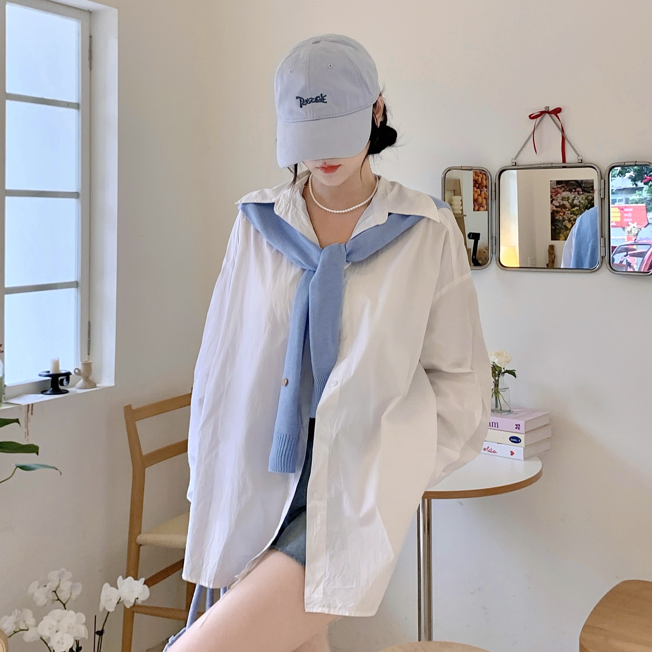 针织披肩外搭女柔软亲肤百搭纯色打结坎肩搭配上衣衬衫围巾高级感